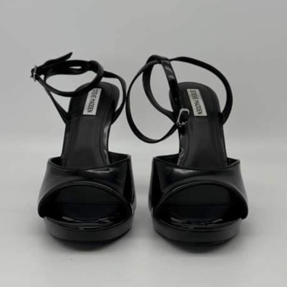 Steve Madden Kitten Black Patent High Heel Sandals - Women's Size 9.5 - NWT - Picture 2 of 6